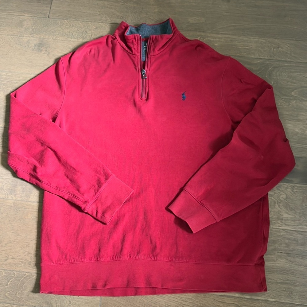 Polo Ralph Lauren 1/4 Zip Red Men’s Pullover Size XL